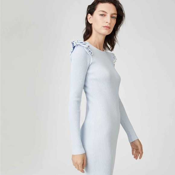 Club Monaco Dresses & Skirts - NWT Club Monaco | Blue Frilly Sweater Dress - S